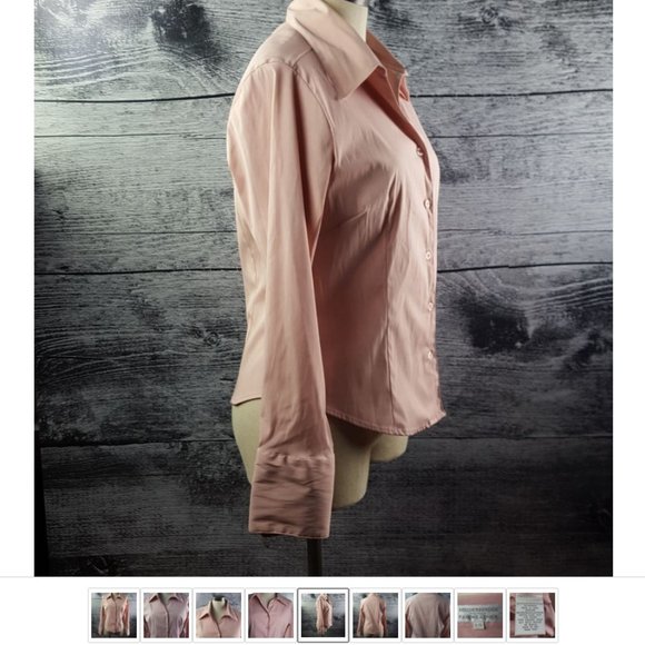 Beechers Brook Women sz L Long Sleeves Casual Business Buttons Down Fuschia - Picture 5 of 9